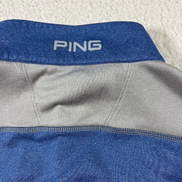 Ping Golf 1/4 Zip Pullover Mens Large Blue Performance Activewear Long Sleeve - Picture 10 of 11